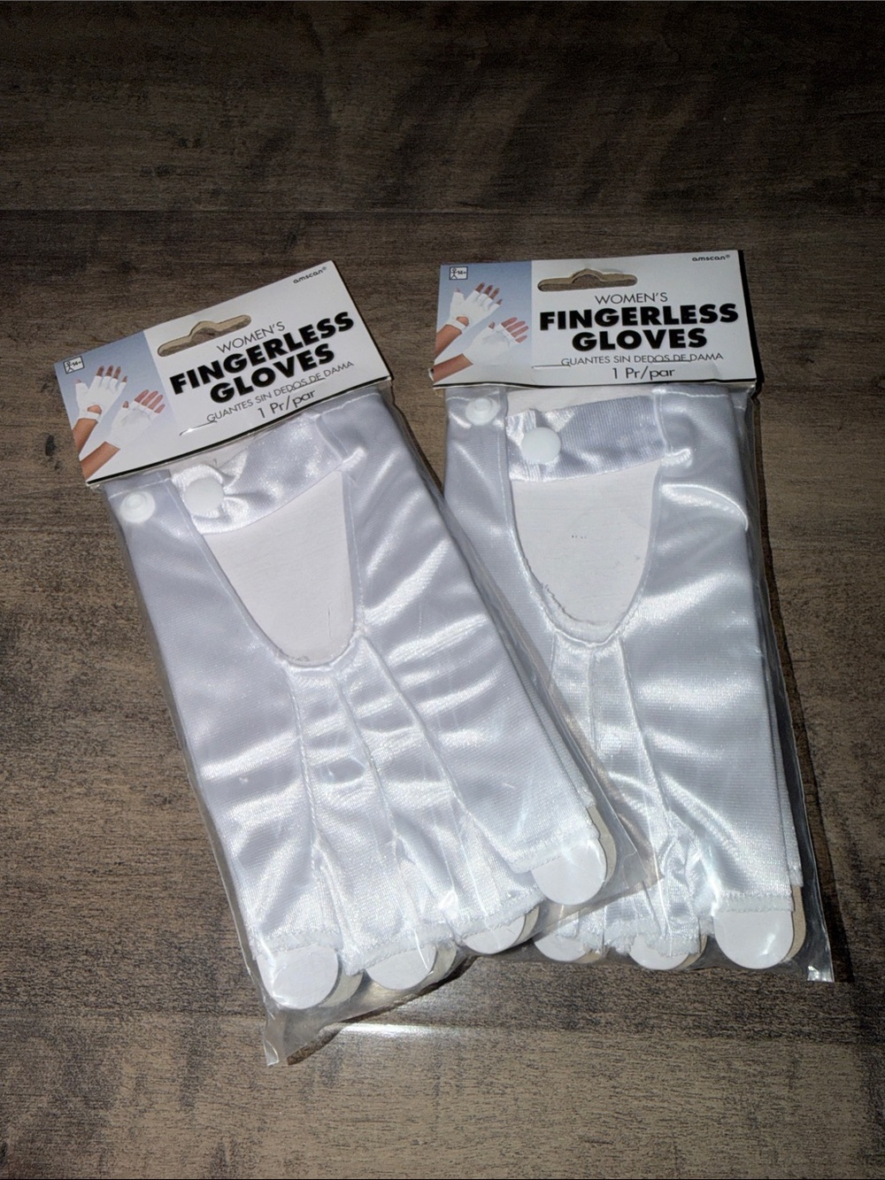 Amscan Women's White Fingerless Satin Party Gloves - 2 Pack